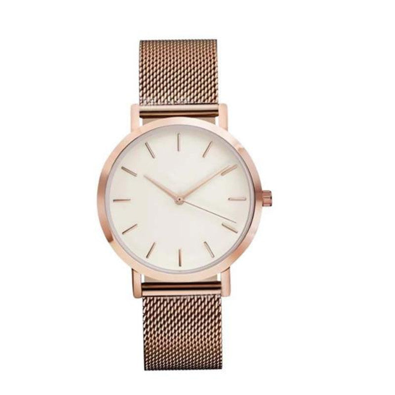 Fashion Stainless Steel Mesh Watch Men And Women Ultra Thin Mesh Quartz Watch